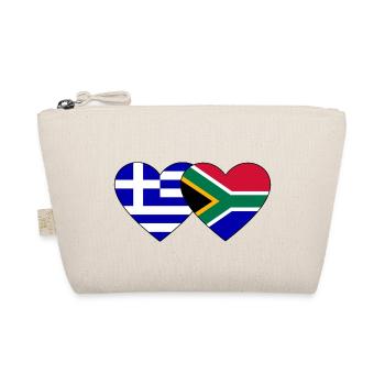 Greece South Africa Flag Heart - Organic Pouch - nature - Front