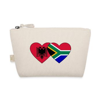 Albania South Africa Flag Heart - Organic Pouch - nature - Front