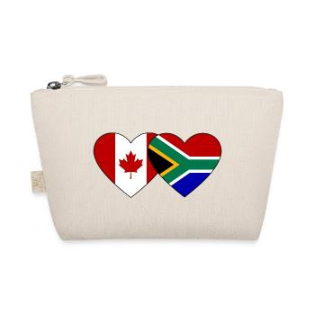 Canada South Africa Flag Heart - Organic Pouch - nature - Front