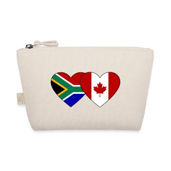 Südafrika Kanada Flagge Herz - Bio-Täschchen - Natur - Vorne