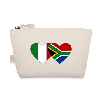 Italien Südafrika Flagge Herz - Bio-Täschchen - Natur - Vorne