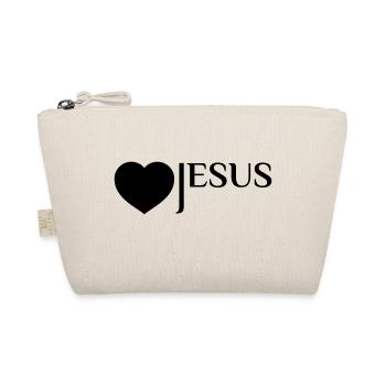 "I Love Jesus" T-Shirt - Zeige deine Liebe zu Jesu - Bio-Täschchen - Natur - Vorne
