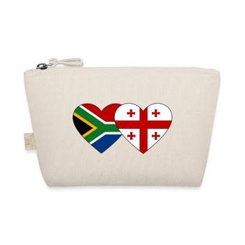 Südafrika georgien Flagge Herz - Bio-Täschchen - Natur - Vorne