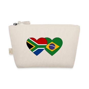 Südafrika Brasilien Flagge Herz - Bio-Täschchen - Natur - Vorne