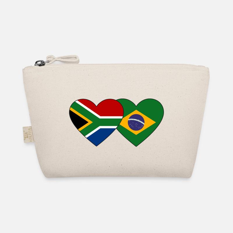 Afrique du Sud Brésil Flag Heart Trousse biologique
