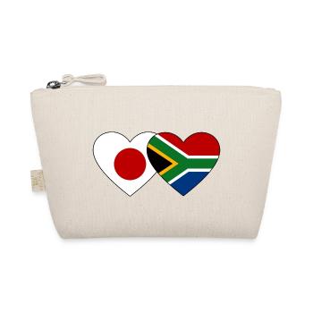 Japan South Africa Flag Heart - Organic Pouch - nature - Front