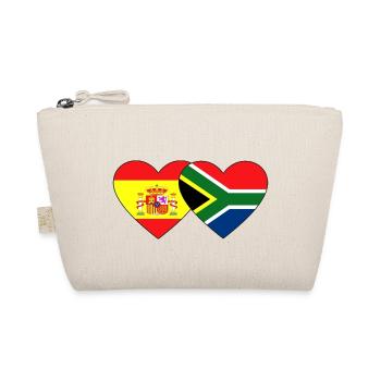 Spain South Africa Flag Heart - Organic Pouch - nature - Front