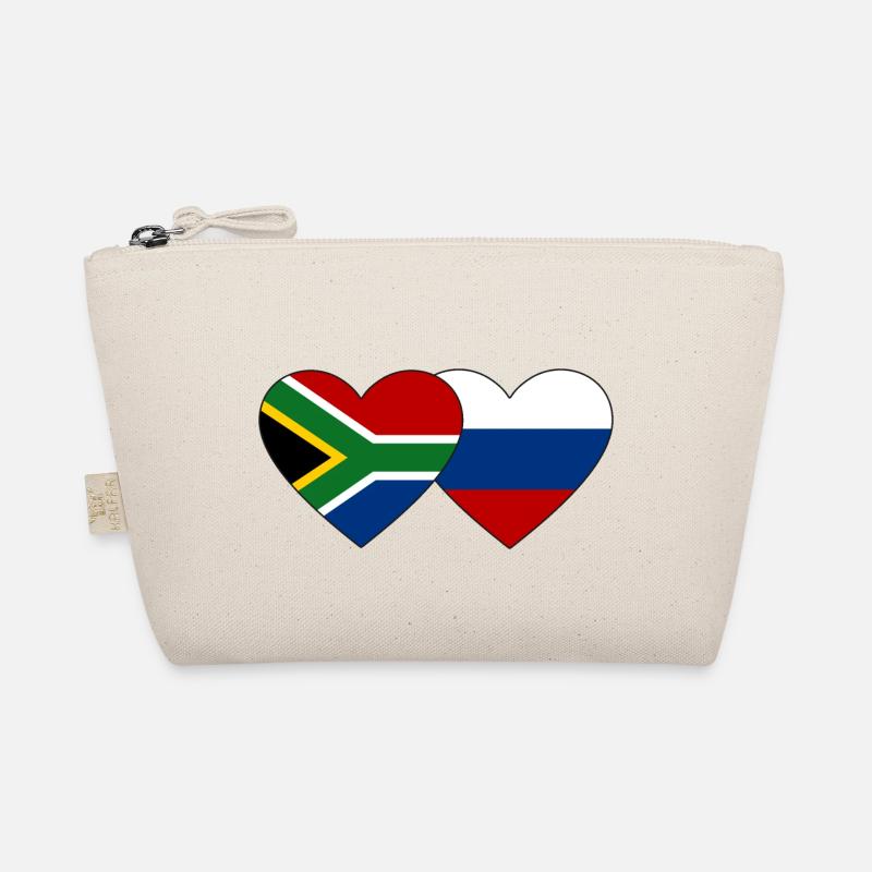 Afrique du Sud Russie Flag Heart Trousse biologique