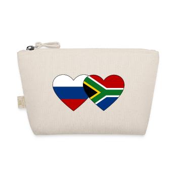 Russia South Africa Flag Heart - Organic Pouch - nature - Front