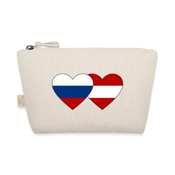 Russia Austria Flag Heart - Organic Pouch - nature - Front