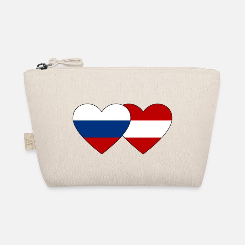Russie Autriche Flag Coeur Trousse biologique