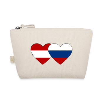 Austria Russia Flag Heart - Organic Pouch - nature - Front