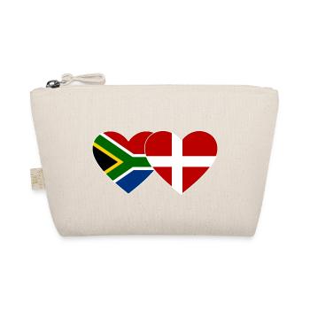 South Africa Denmark Flag Heart - Organic Pouch - nature - Front