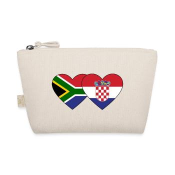 South Africa Croatia Flag Heart - Organic Pouch - nature - Front