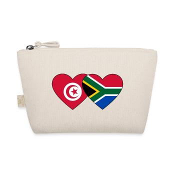 Tunisia South Africa Flag Heart - Organic Pouch - nature - Front