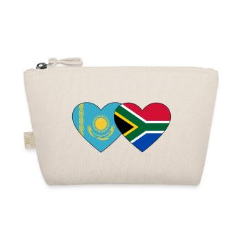 Kazakhstan South Africa Flag Heart - Organic Pouch - nature - Front