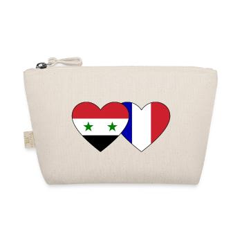 Syria France Flag Heart - Organic Pouch - nature - Front