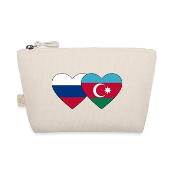 Russia Azerbaycan flag heart - Organic Pouch - nature - Front
