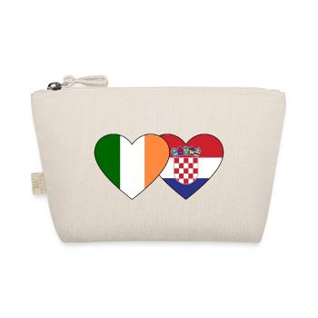 Irland Kroatien Flagge Herz - Bio-Täschchen - Natur - Vorne