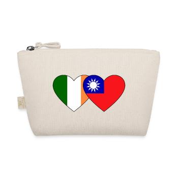 Ireland Taiwan Flag Heart - Organic Pouch - nature - Front