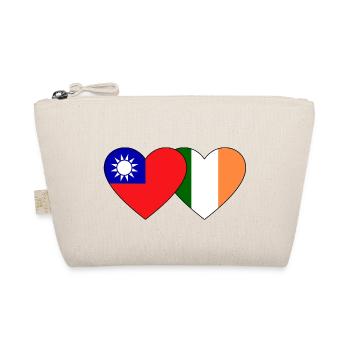 Taiwan Ireland Flag Heart - Organic Pouch - nature - Front