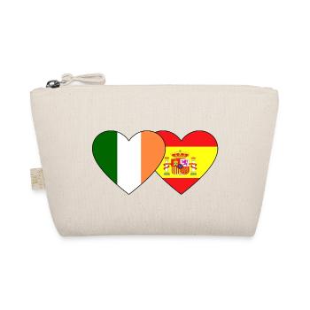 Irland Spanien Flagge Herz - Bio-Täschchen - Natur - Vorne