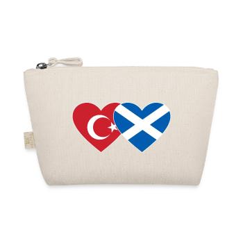 Türkei Schottland Flagge Herz - Bio-Täschchen - Natur - Vorne