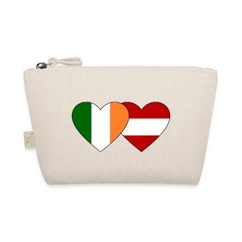 Ireland Austria Flag Heart - Organic Pouch - nature - Front