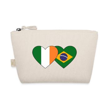 Ireland Brazil Flag Heart - Organic Pouch - nature - Front