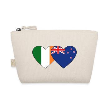 Ireland New Zealand Flag Heart - Organic Pouch - nature - Front