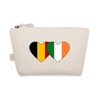 Belgien Irland Flagge Herz - Bio-Täschchen - Natur - Vorne