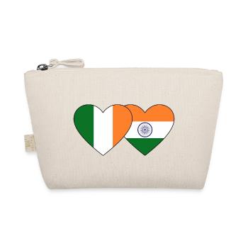 Ireland India Flag Heart - Organic Pouch - nature - Front