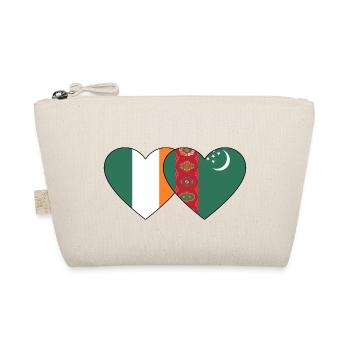 Ireland Turkmenistan Flag Heart - Organic Pouch - nature - Front