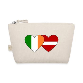 Ireland Latvia Flag Heart - Organic Pouch - nature - Front