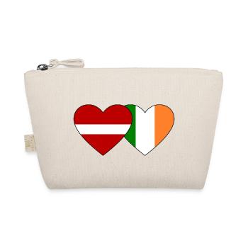 Latvia Ireland Flag Heart - Organic Pouch - nature - Front
