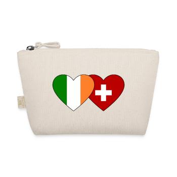 Ireland Switzerland Flag Heart - Organic Pouch - nature - Front