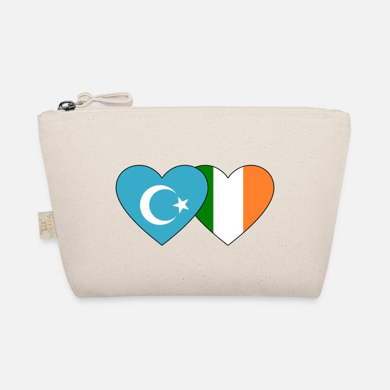 Uiguren Irland Flagge Herz - Bio-Täschchen - Natur