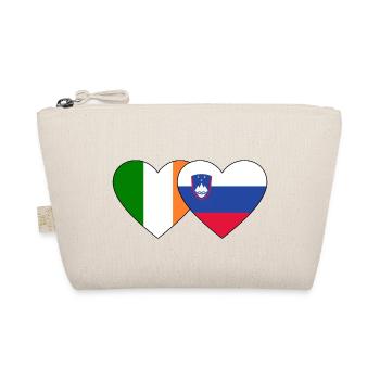Ireland Slovenia Flag Heart - Organic Pouch - nature - Front