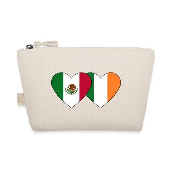 Mexiko Irland Flagge Herz - Bio-Täschchen - Natur - Vorne