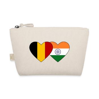 Belgium India Flag Heart - Organic Pouch - nature - Front