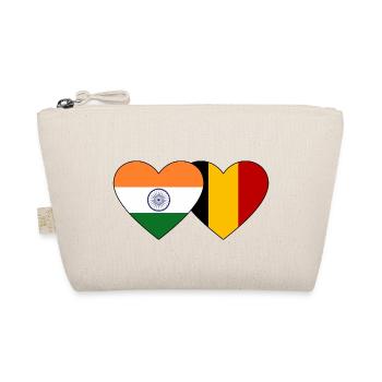 India Belgium Flag Heart - Organic Pouch - nature - Front