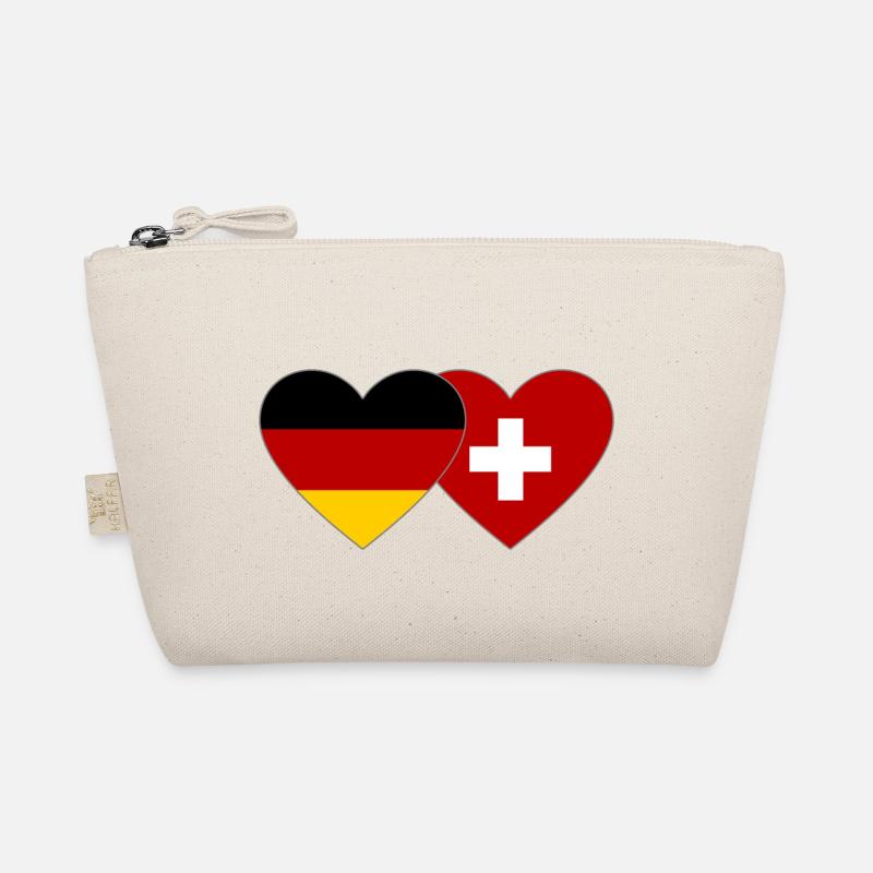 Deutschland Schweiz Herz Flagge - Bio-Täschchen - Natur