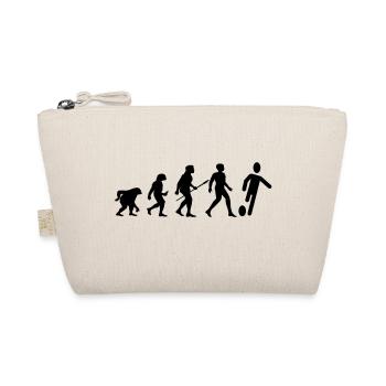 Cooles "Evolution Fußball Shirt“ Design - Bio-Täschchen - Natur - Vorne