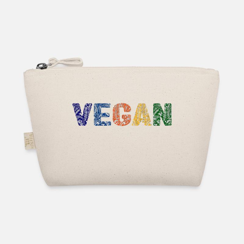 Vegan pattern - primary colors Organic Pouch