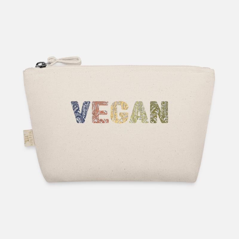 Vegan - botanisches Muster - Waldfarbe - Bio-Täschchen - Natur