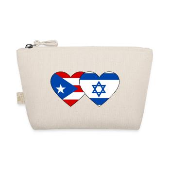Puerto Rico Israel Flagge Herz - Bio-Täschchen - Natur - Vorne