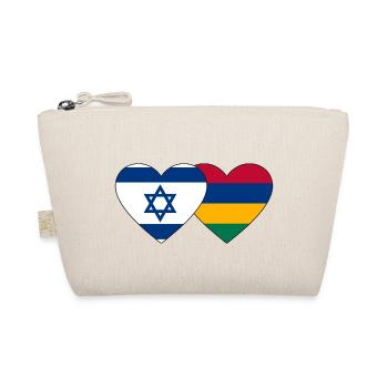 Israel Mauritius Flagge Herz - Bio-Täschchen - Natur - Vorne
