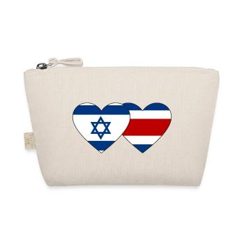 Israel Costa Rica Flag Heart - Organic Pouch - nature - Front