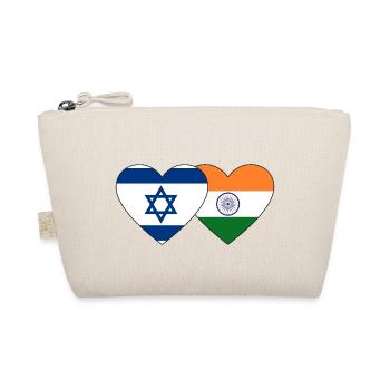 Israel India Flag Heart - Organic Pouch - nature - Front