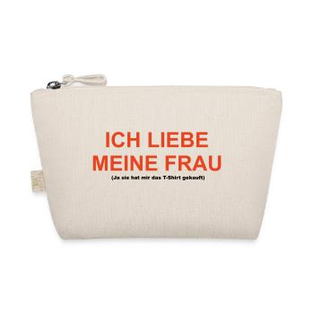 Cooles „Ich Liebe Meine Frau“ Design für ihn - Bio-Täschchen - Natur - Vorne